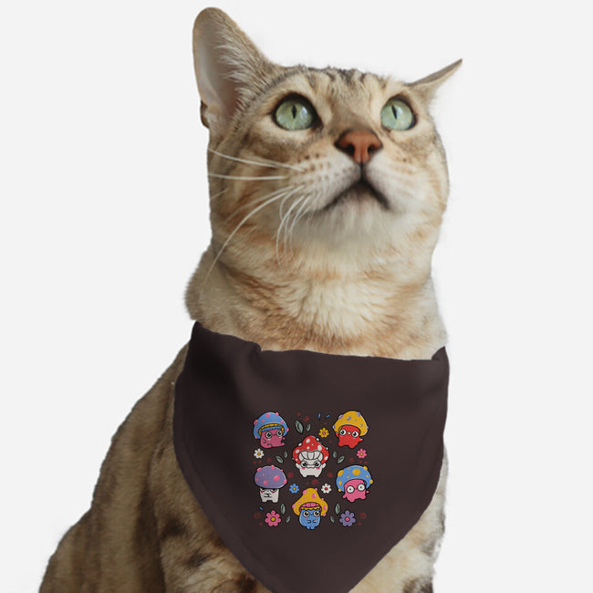 Cute But Psychedelic Mushrooms-Cat-Adjustable-Pet Collar-tobefonseca