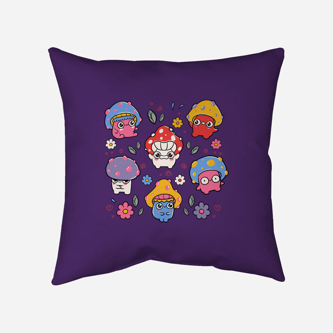 Cute But Psychedelic Mushrooms-None-Removable Cover-Throw Pillow-tobefonseca