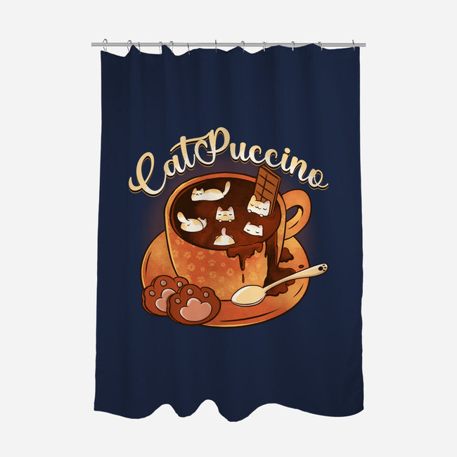 Catpuccino Kawaii Kittens-None-Polyester-Shower Curtain-tobefonseca