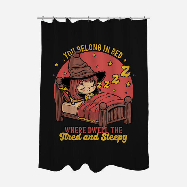 Witch Sleeping In Bed-None-Polyester-Shower Curtain-Studio Mootant