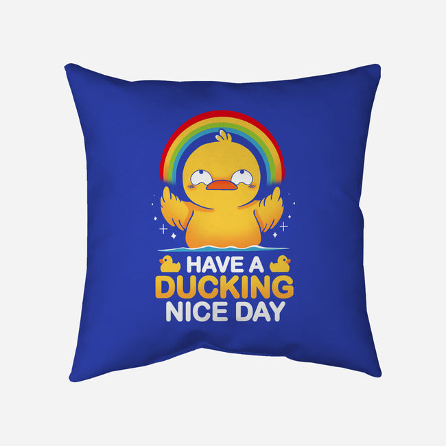 Have A Ducking Day-None-Removable Cover-Throw Pillow-Vallina84