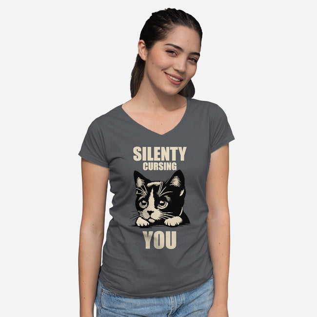 Silently Cursing You-Womens-V-Neck-Tee-turborat14
