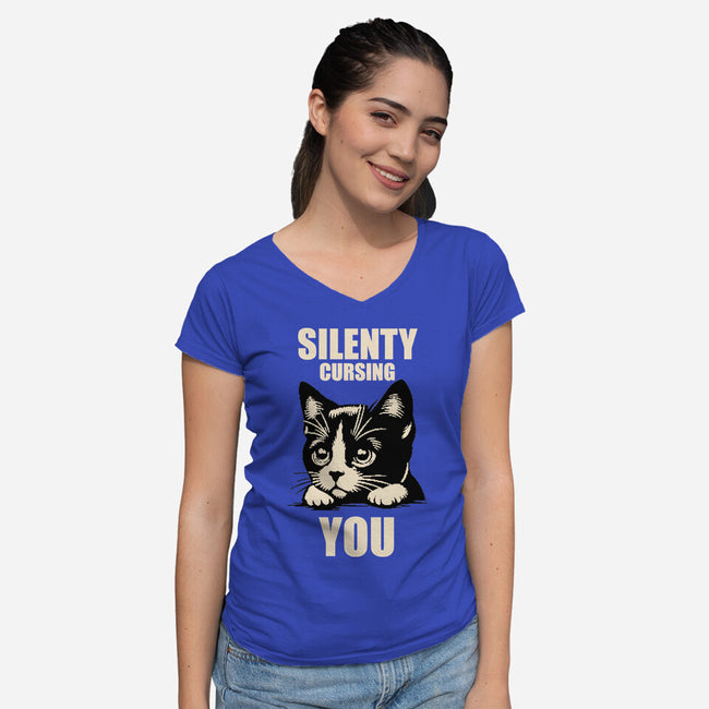 Silently Cursing You-Womens-V-Neck-Tee-turborat14