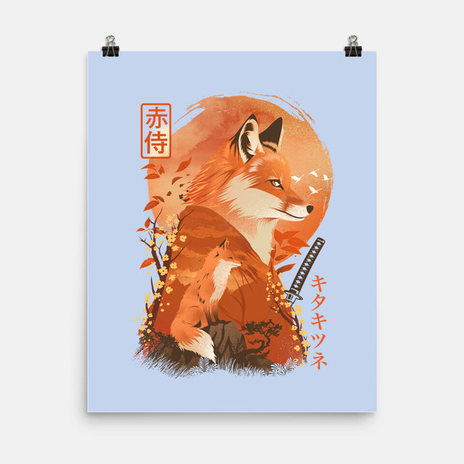 Red Fox Samurai-None-Matte-Poster-dandingeroz