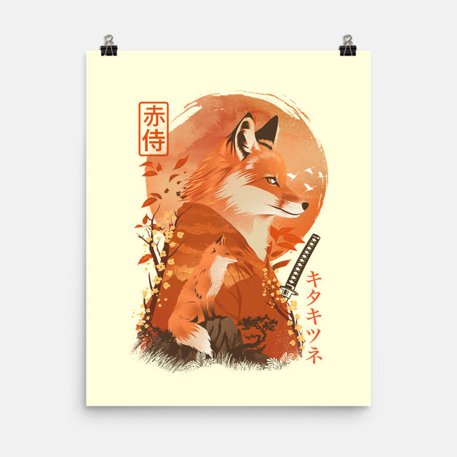 Red Fox Samurai-None-Matte-Poster-dandingeroz