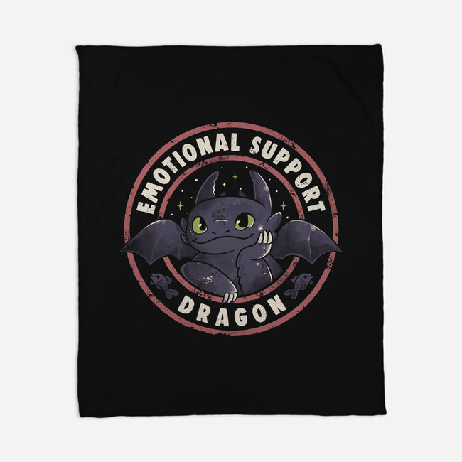 Emotional Support Dragon-None-Fleece-Blanket-Arigatees
