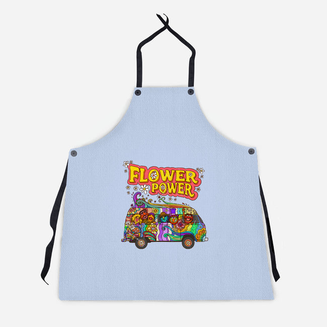 Flower Power Bus-Unisex-Kitchen-Apron-drbutler