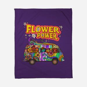 Flower Power Bus-None-Fleece-Blanket-drbutler