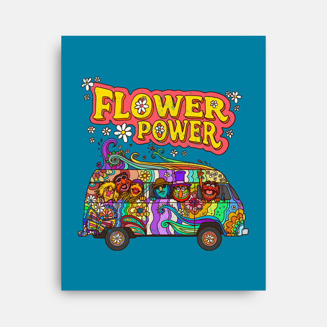 Flower Power Bus-None-Stretched-Canvas-drbutler