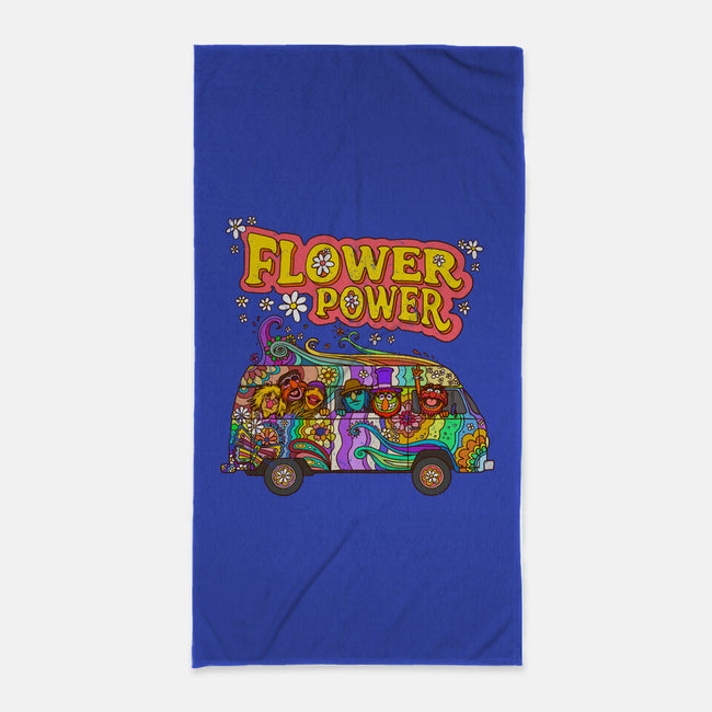 Flower Power Bus-None-Beach-Towel-drbutler