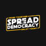 Spread Democracy-Womens-Racerback-Tank-rocketman_art