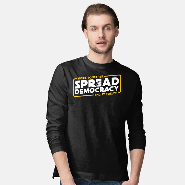 Spread Democracy-Mens-Long Sleeved-Tee-rocketman_art