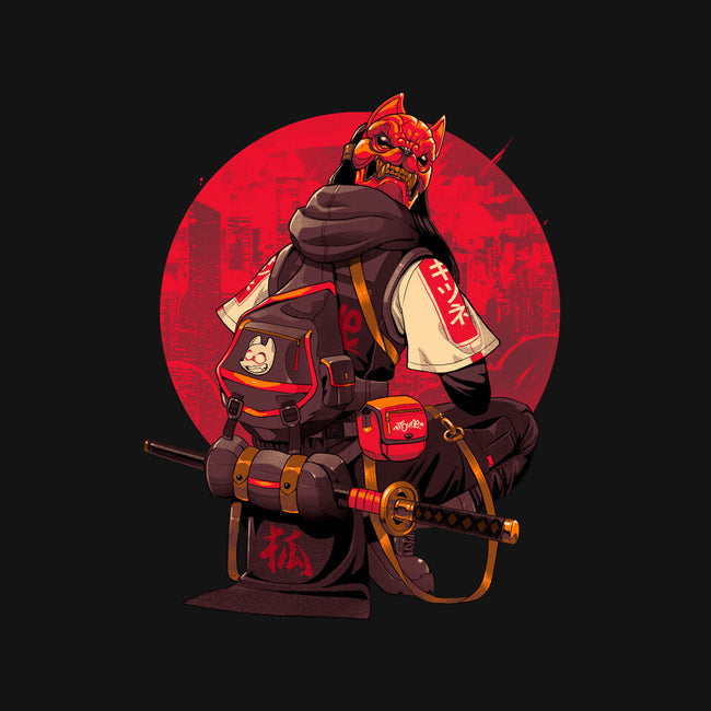 Red Kitsune Samurai-None-Matte-Poster-Bruno Mota