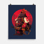 Red Kitsune Samurai-None-Matte-Poster-Bruno Mota