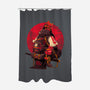 Red Kitsune Samurai-None-Polyester-Shower Curtain-Bruno Mota