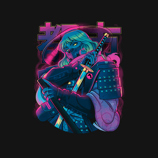 Cyber Neon Samurai-None-Glossy-Sticker-Bruno Mota