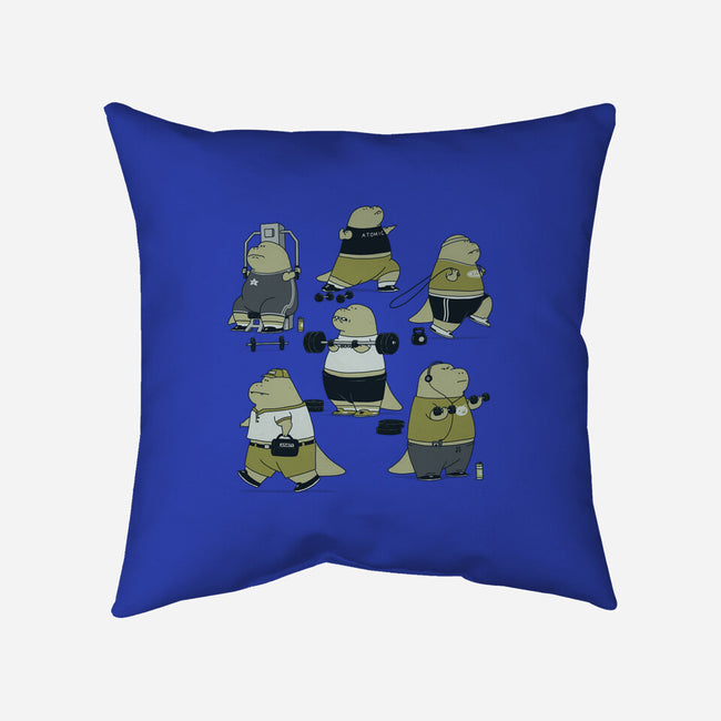 T-rex Gym-None-Removable Cover-Throw Pillow-pigboom