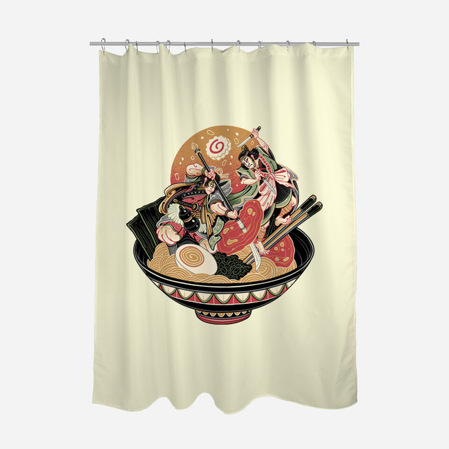 Noodle Fight-None-Polyester-Shower Curtain-momma_gorilla