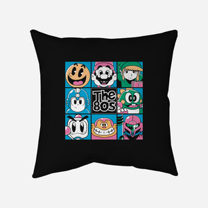 The 80s Games-None-Removable Cover-Throw Pillow-Planet of Tees