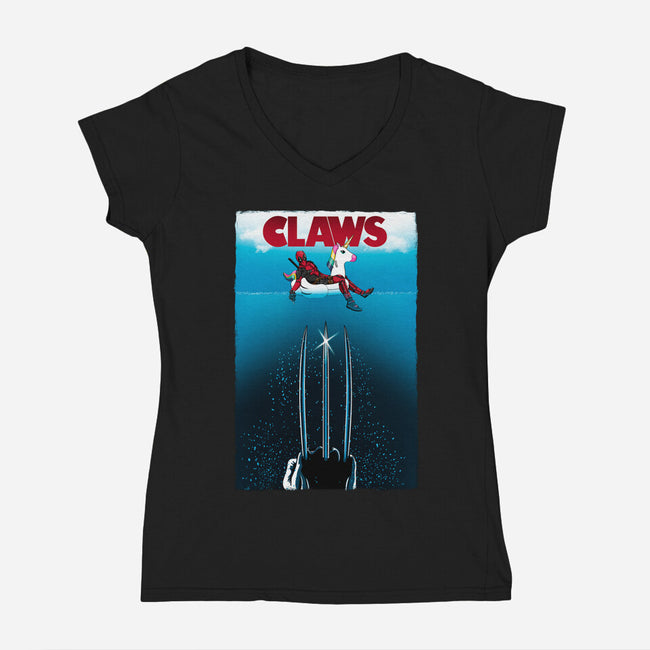 CLAWS-Womens-V-Neck-Tee-Fran