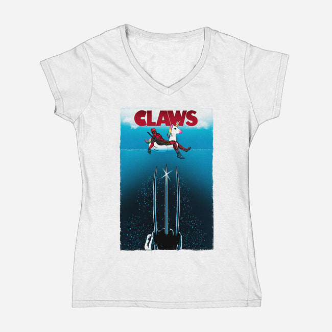 CLAWS-Womens-V-Neck-Tee-Fran