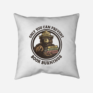 Only You Can Prevent Book Burnings-None-Non-Removable Cover w Insert-Throw Pillow-kg07