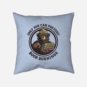 Only You Can Prevent Book Burnings-None-Removable Cover w Insert-Throw Pillow-kg07