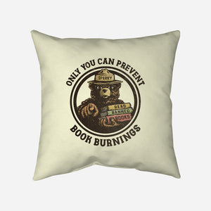 Only You Can Prevent Book Burnings-None-Removable Cover w Insert-Throw Pillow-kg07