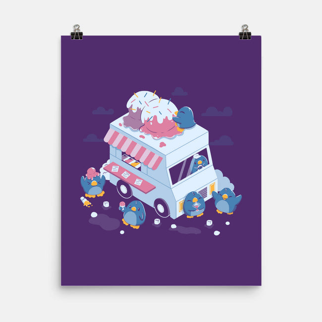 Frozen Truck Kawaii Penguins-None-Matte-Poster-tobefonseca