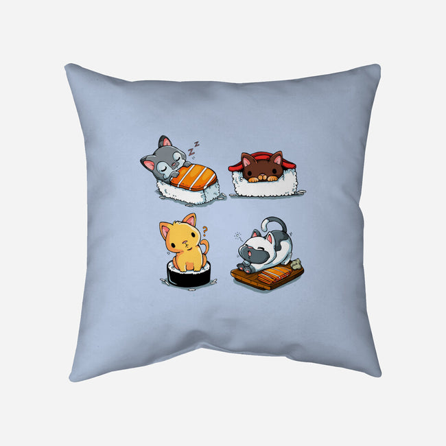 KittenSushi-None-Removable Cover-Throw Pillow-Vallina84