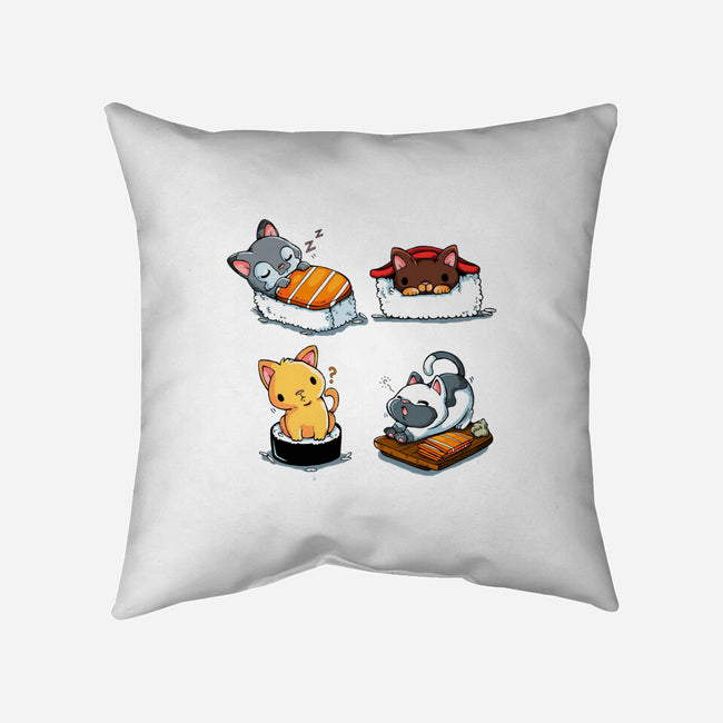 KittenSushi-None-Removable Cover-Throw Pillow-Vallina84