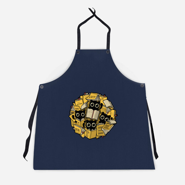 Books And Kittens-Unisex-Kitchen-Apron-erion_designs