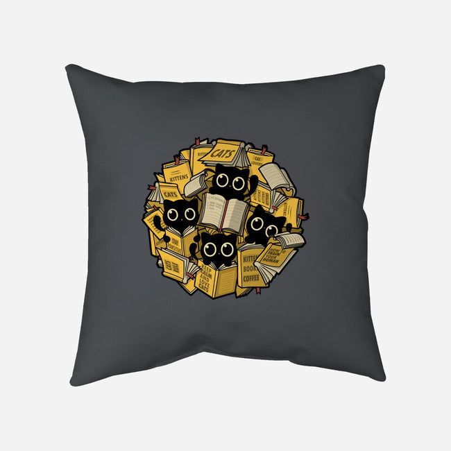 Books And Kittens-None-Removable Cover w Insert-Throw Pillow-erion_designs