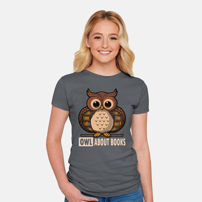 OWL About Books-Womens-Fitted-Tee-erion_designs