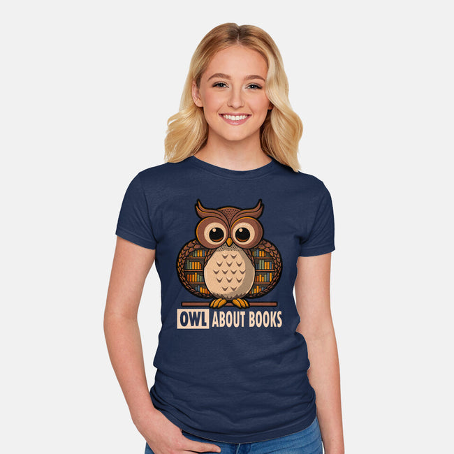 OWL About Books-Womens-Fitted-Tee-erion_designs