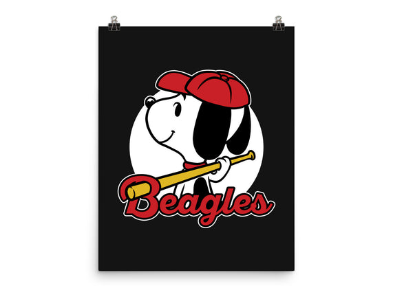 Comic Beagle Baseball