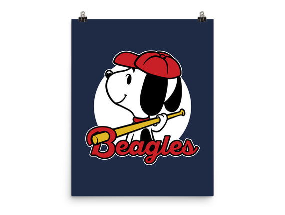 Comic Beagle Baseball