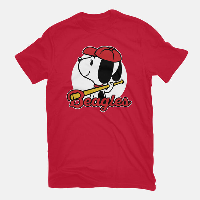 Comic Beagle Baseball-Mens-Basic-Tee-Studio Mootant