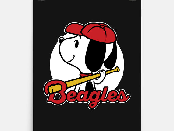 Comic Beagle Baseball