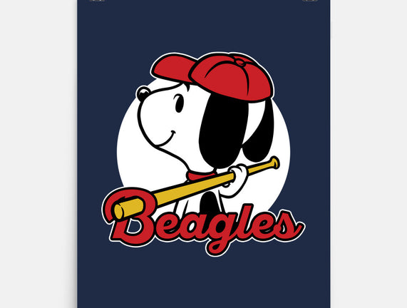Comic Beagle Baseball