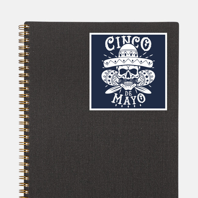 Cinco De Mayo Skull-None-Glossy-Sticker-Boggs Nicolas