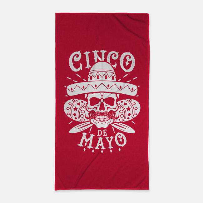 Cinco De Mayo Skull-None-Beach-Towel-Boggs Nicolas
