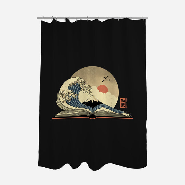 The Great Wave Of Knowledge-None-Polyester-Shower Curtain-retrodivision