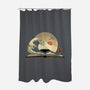 The Great Wave Of Knowledge-None-Polyester-Shower Curtain-retrodivision