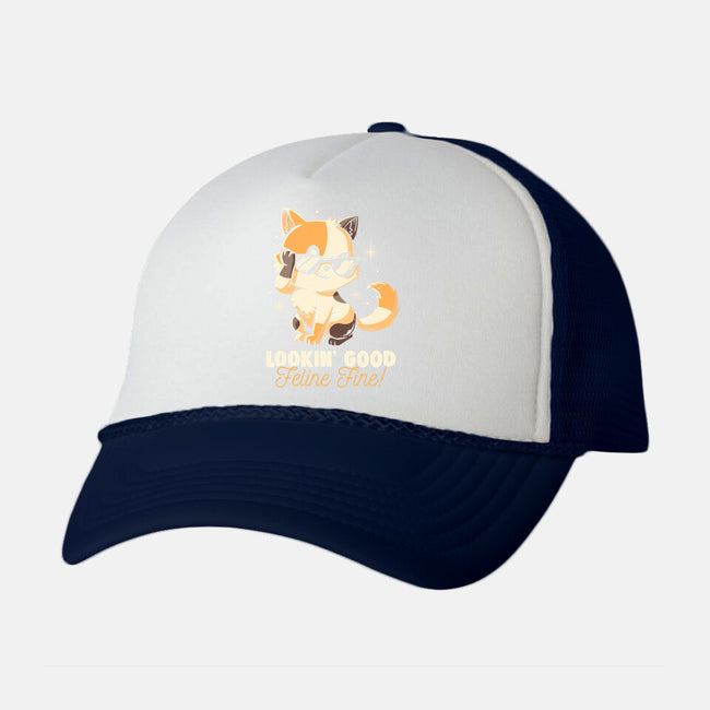 Feline Fine-Unisex-Trucker-Hat-koalastudio
