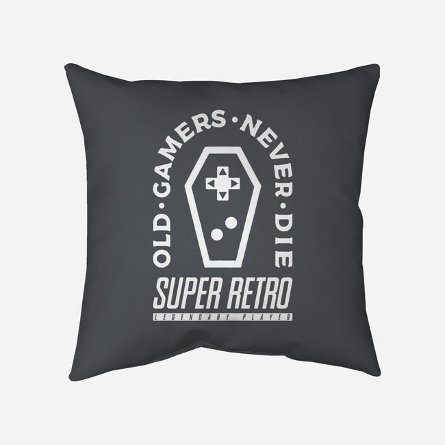 Old Gamers Never Die-None-Removable Cover-Throw Pillow-demonigote