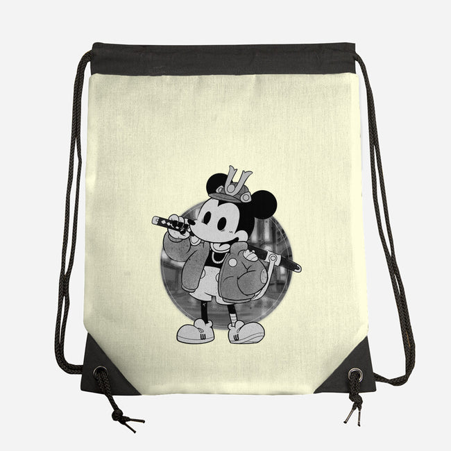Cyber Samurai Mouse-None-Drawstring-Bag-Bruno Mota