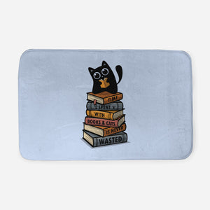 Time Spent With Books And Cats-None-Memory Foam-Bath Mat-erion_designs