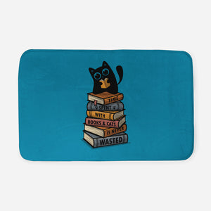 Time Spent With Books And Cats-None-Memory Foam-Bath Mat-erion_designs