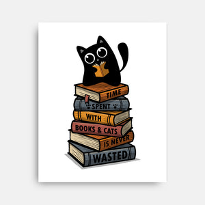 Time Spent With Books And Cats-None-Stretched-Canvas-erion_designs
